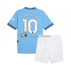 Manchester City Wedstrijdshirt met Korting Jack Grealish 10 Thuis Kind 2024-25 Korte Mouw