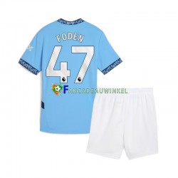 Manchester City Wedstrijdshirt met Korting Phil Foden 47 Thuis Kind 2024-25 Korte Mouw