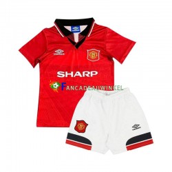 Manchester United Wedstrijdshirt met Korting Retro Thuis Kind 1994 Korte Mouw