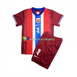 Noorwegen Wedstrijdshirt met Korting Erling Haaland 9 Thuis Kind 2024 Korte Mouw