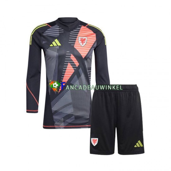 Wales Wedstrijdshirt met Korting Keepersshirt Thuis Kind 2024 Lange Mouw