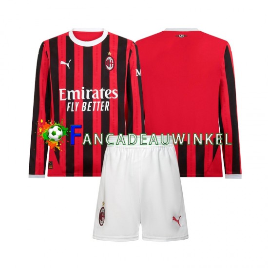 AC Milan Wedstrijdshirt met Korting Thuis Kind 2024-25 Lange Mouw