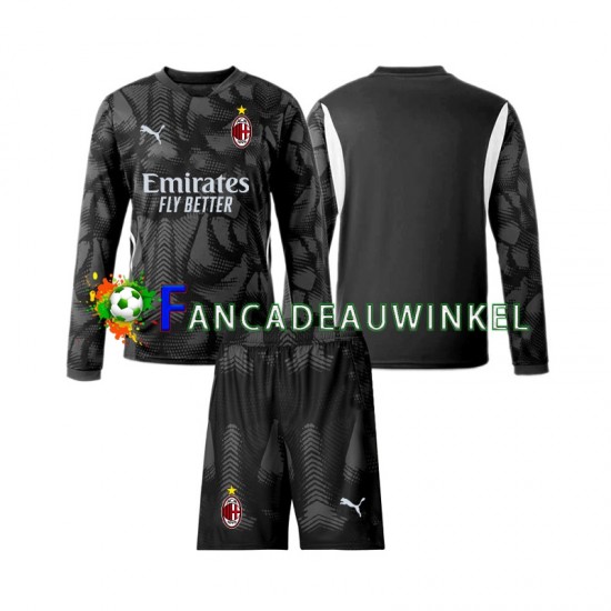 AC Milan Wedstrijdshirt met Korting Keepersshirt Thuis Zwart Kind 2024-25 Lange Mouw