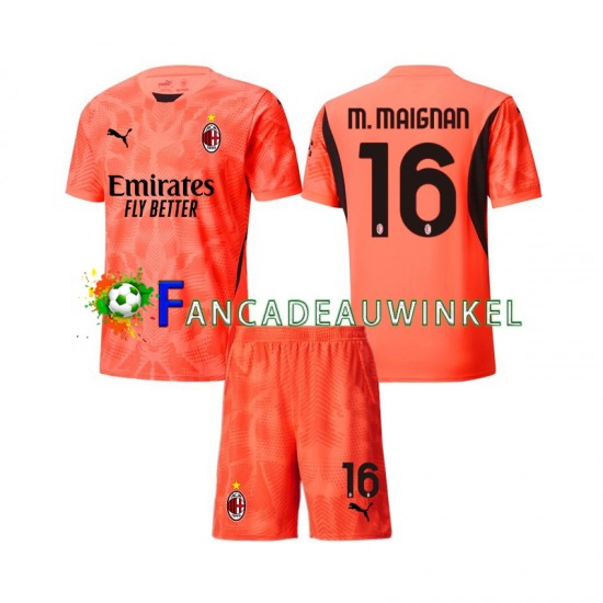 AC Milan Wedstrijdshirt met Korting Mike Maignan 16 Keepersshirt Vierde Kind 2024-25 Korte Mouw