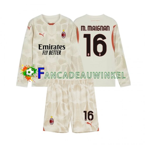 AC Milan Wedstrijdshirt met Korting Mike Maignan 16 Keepersshirt 3rd Kind 2024-25 Lange Mouw