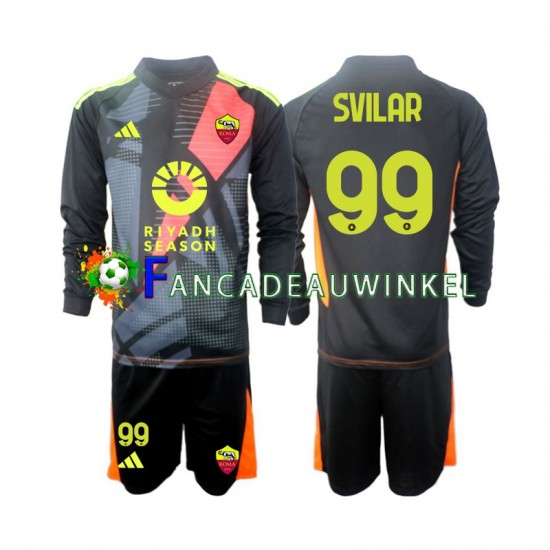 AS Roma Wedstrijdshirt met Korting Mile Svilar 99 Keepersshirt Thuis Kind 2024-25 Lange Mouw