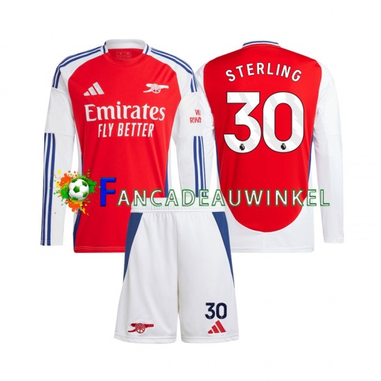 Arsenal Wedstrijdshirt met Korting Raheem Sterling 30 Thuis Kind 2024-25 Lange Mouw