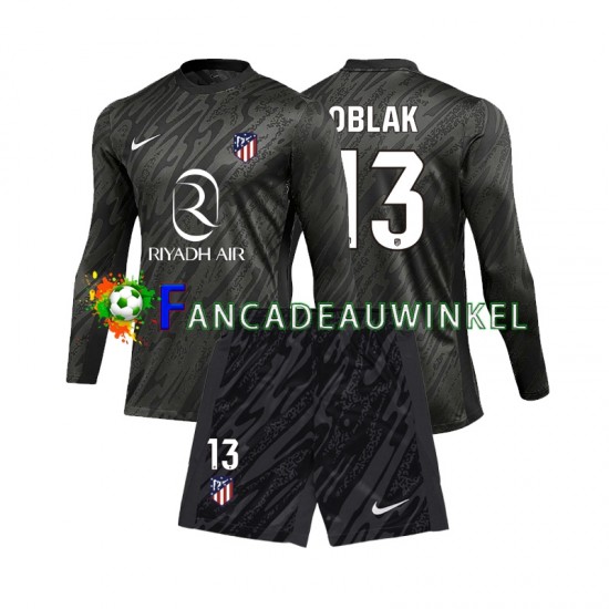 Atlético Madrid Wedstrijdshirt met Korting Jan Oblak 13 Keepersshirt Thuis Kind 2024-25 Lange Mouw