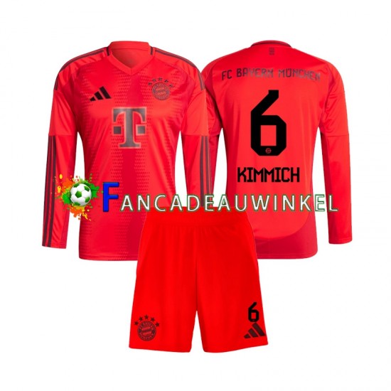 FC Bayern München Wedstrijdshirt met Korting Joshua Kimmich 6 Thuis Kind 2024-25 Lange Mouw