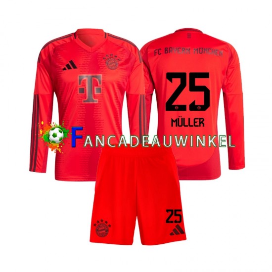 FC Bayern München Wedstrijdshirt met Korting Thomas Muller 25 Thuis Kind 2024-25 Lange Mouw