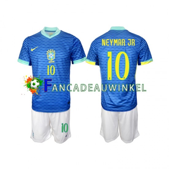 Brazilië Wedstrijdshirt met Korting Neymar JR 10 Uit Kind 2024 Korte Mouw