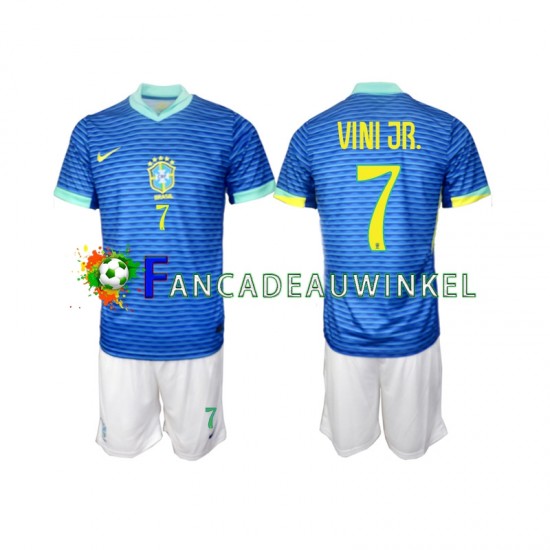 Brazilië Wedstrijdshirt met Korting VINI JR 7 Uit Kind 2024 Korte Mouw