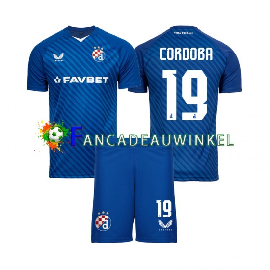 Dinamo Zagreb Wedstrijdshirt met Korting Juan Cordoba 19 Thuis Kind 2024-25 Korte Mouw