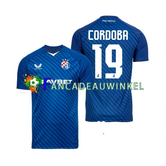 Dinamo Zagreb Wedstrijdshirt met Korting Juan Cordoba 19 Thuis Heren 2024-25 Korte Mouw