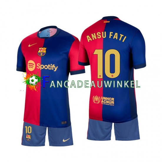 FC Barcelona Wedstrijdshirt met Korting Ansu Fati 10 Thuis Kind 2024-25 Korte Mouw