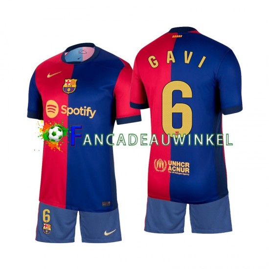 FC Barcelona Wedstrijdshirt met Korting Gavi 6 Thuis Kind 2024-25 Korte Mouw