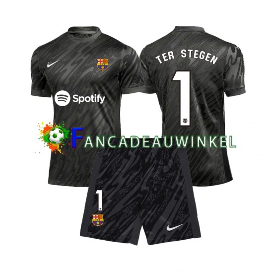 FC Barcelona Wedstrijdshirt met Korting Ter Stegen 1 Keepersshirt 3rd Kind 2024-25 Korte Mouw