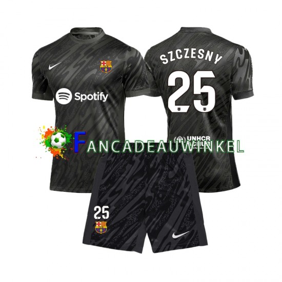 FC Barcelona Wedstrijdshirt met Korting Wojciech Szczesny 25 Keepersshirt Uit Kind 2024-25 Korte Mouw