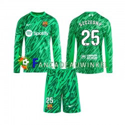 FC Barcelona Wedstrijdshirt met Korting Wojciech Szczesny 25 Keepersshirt Thuis Kind 2024-25 Lange Mouw