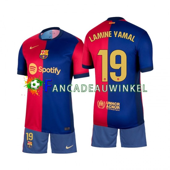 FC Barcelona Wedstrijdshirt met Korting Lamine Yamal 19 Thuis Kind 2024-25 Korte Mouw