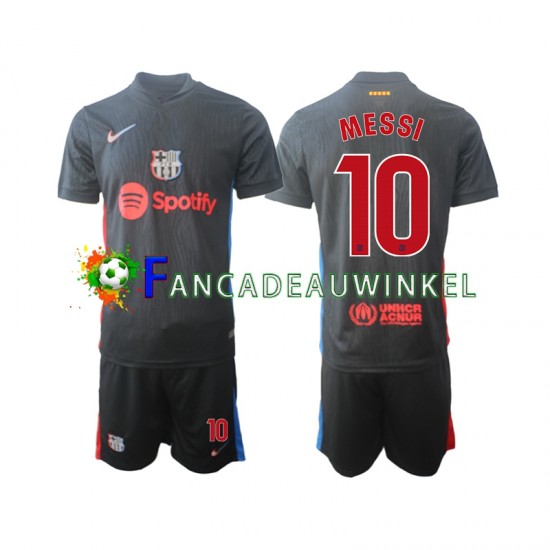 FC Barcelona Wedstrijdshirt met Korting Lionel Messi 10 Uit Kind 2024-25 Korte Mouw