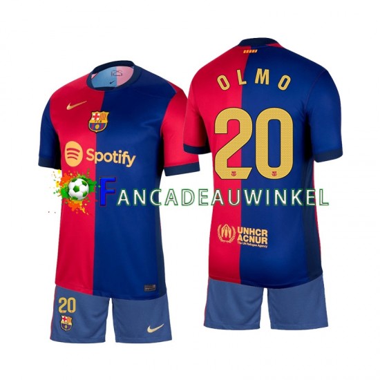 FC Barcelona Wedstrijdshirt met Korting Olmo 20 Thuis Kind 2024-25 Korte Mouw