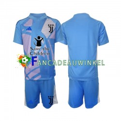Juventus Wedstrijdshirt met Korting Keepersshirt Thuis Blauw Kind 2024-25 Korte Mouw