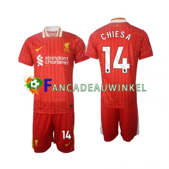 Liverpool Wedstrijdshirt met Korting Chiesa 14 Thuis Kind 2024-25 Korte Mouw