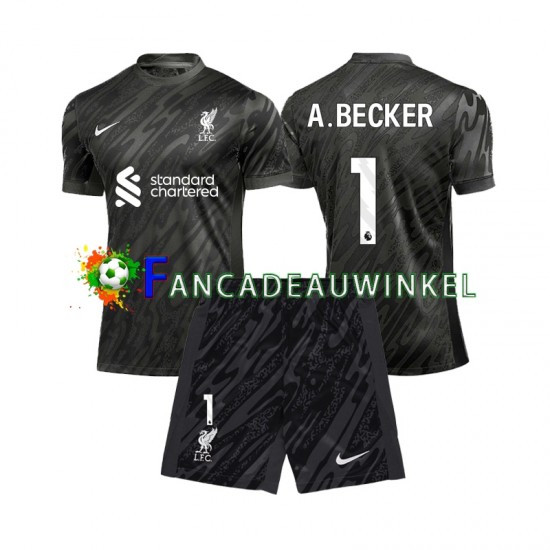 Liverpool Wedstrijdshirt met Korting Alisson Becker 1 Keepersshirt Thuis Kind 2024-25 Korte Mouw