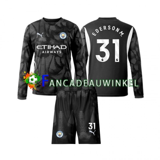 Manchester City Wedstrijdshirt met Korting Ederson Moraes 31 Keepersshirt Vierde Kind 2024-25 Lange Mouw