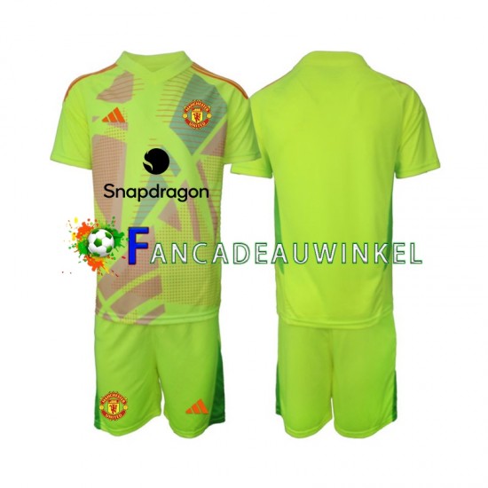 Manchester United Wedstrijdshirt met Korting Keepersshirt Uit Kind 2024-25 Korte Mouw