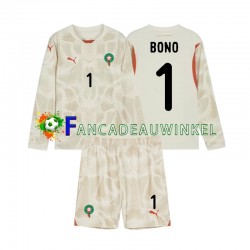 Marokko Wedstrijdshirt met Korting Yassine Bounou 1 Keepersshirt Uit Kind 2024 Lange Mouw