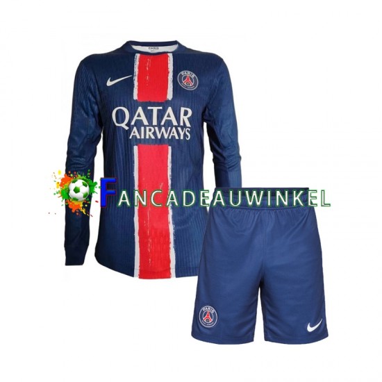 Paris Saint-Germain Wedstrijdshirt met Korting Thuis Kind 2024-25 Lange Mouw