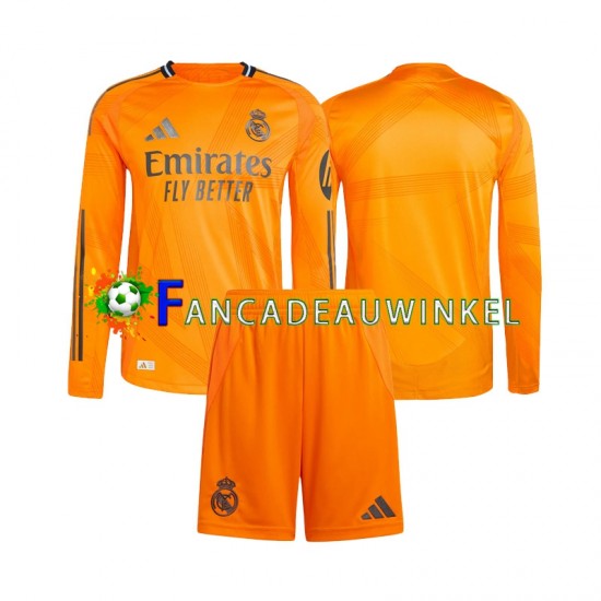 Real Madrid Wedstrijdshirt met Korting Uit Kind 2024-25 Lange Mouw