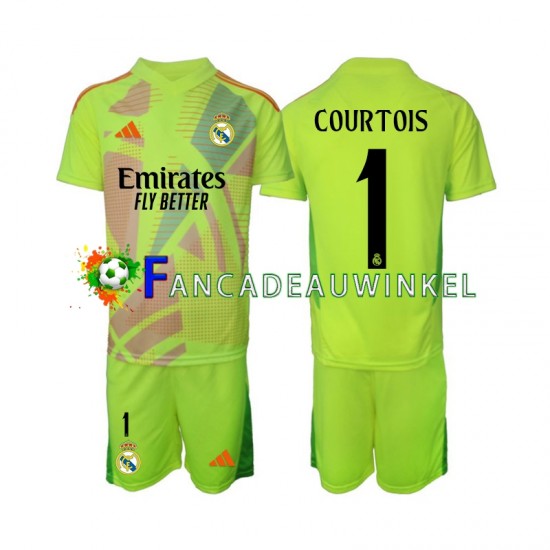 Real Madrid Wedstrijdshirt met Korting COURTOIS 1 Keepersshirt Vierde Kind 2024-25 Korte Mouw