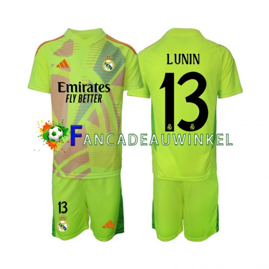 Real Madrid Wedstrijdshirt met Korting Lunin 13 Keepersshirt Vierde Kind 2024-25 Korte Mouw