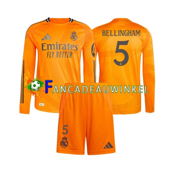 Real Madrid Wedstrijdshirt met Korting Jude Bellingham 5 Uit Kind 2024-25 Lange Mouw