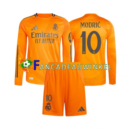 Real Madrid Wedstrijdshirt met Korting Modrić Luka 10 Uit Kind 2024-25 Lange Mouw