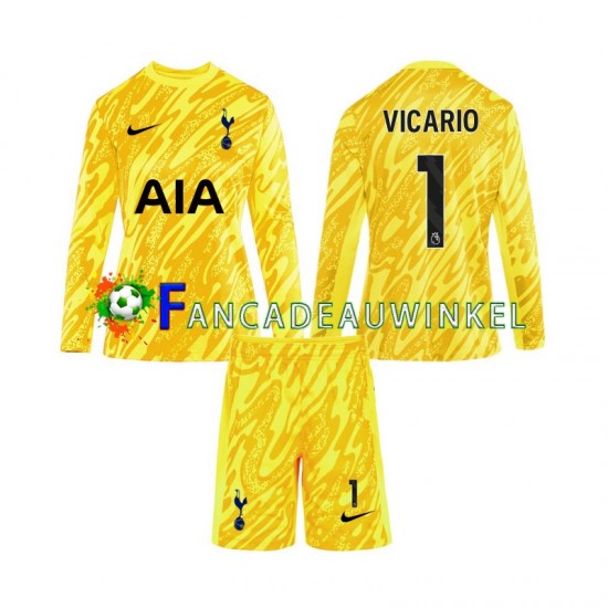 Tottenham Hotspur Wedstrijdshirt met Korting Vicario 1 Keepersshirt Thuis Kind 2024-25 Lange Mouw