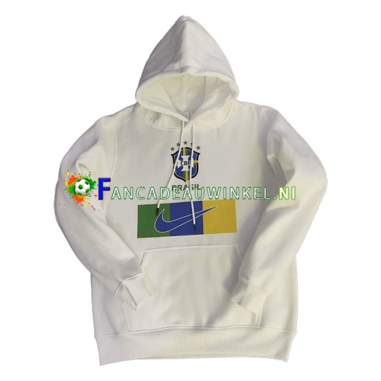 Brazilië Wit Heren Capuchon met koord Hoodie 2022-23