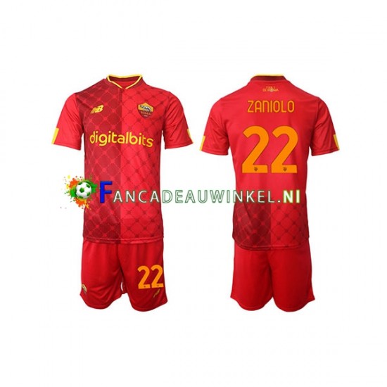 AS Roma Wedstrijdshirt met Korting Nicolo Zaniolo 22 Thuis Kind 2022-23 Korte Mouw