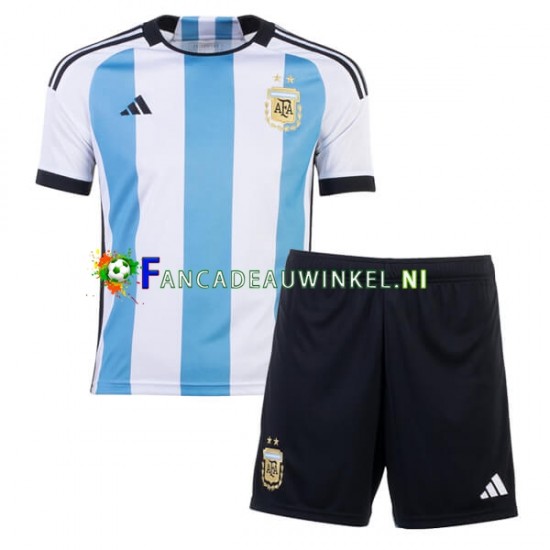 Argentinië Wedstrijdshirt met Korting Thuis Kind WK 2022 Korte Mouw