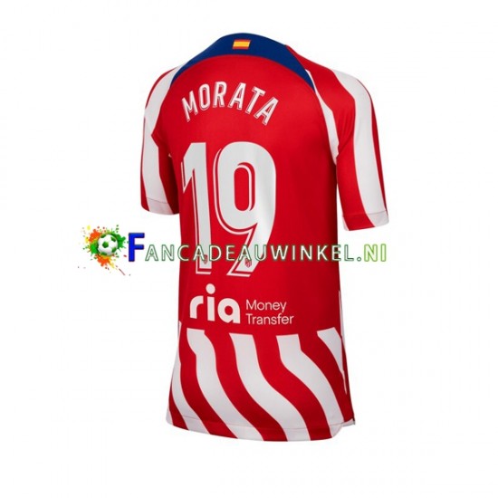 Atlético Madrid Wedstrijdshirt met Korting Alvaro Morata 19 Thuis Heren 2022-23 Korte Mouw