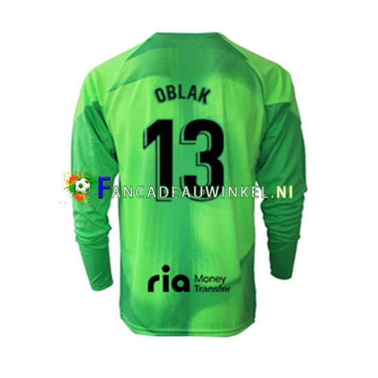 Atlético Madrid Wedstrijdshirt met Korting Jan Oblak 13 Keepersshirt Thuis Heren 2022-23 Lange Mouw