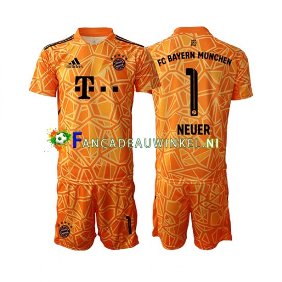 FC Bayern München Wedstrijdshirt met Korting Manuel Neuer 1 Keepersshirt Uit Kind 2022-23 Korte Mouw