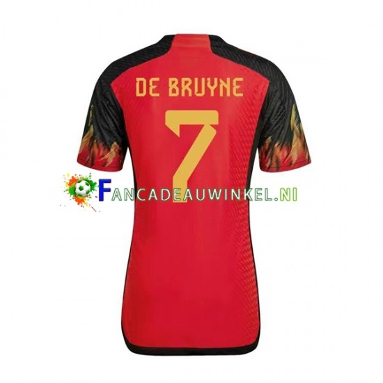 België Wedstrijdshirt met Korting De Bruyne 7 Thuis Heren WK 2022 Korte Mouw