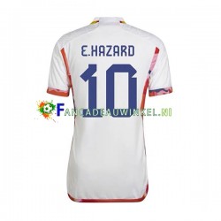 België Wedstrijdshirt met Korting Eden Hazard 10 Uit Heren WK 2022 Korte Mouw