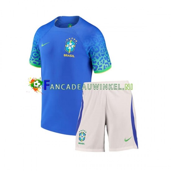 Brazilië Wedstrijdshirt met Korting Uit Kind WK 2022 Korte Mouw