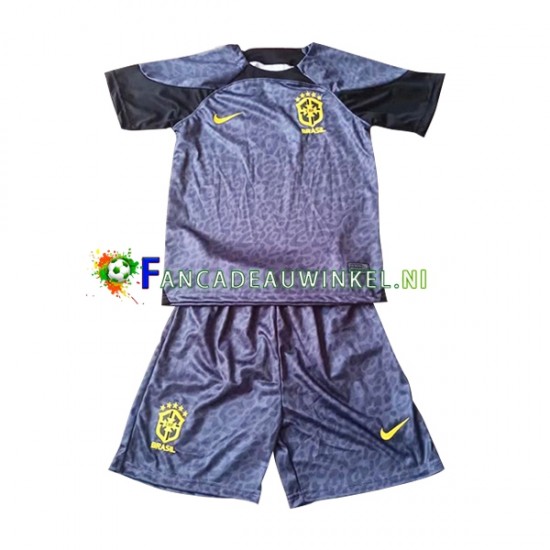 Brazilië Wedstrijdshirt met Korting Keepersshirt Thuis Kind WK 2022 Korte Mouw