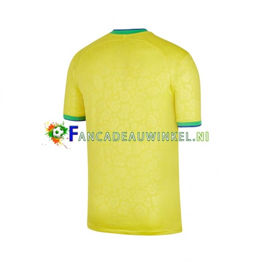 Brazilië Wedstrijdshirt met Korting Thuis Heren WK 2022 Korte Mouw